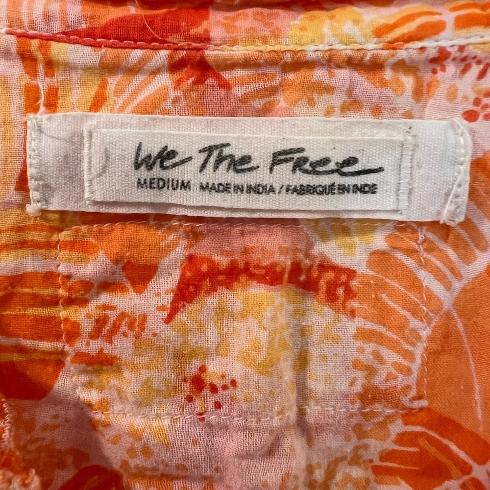 We The Free Vibrant Orange and Red Caftan